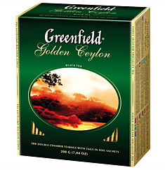 Чай Гринфилд Golden Ceylon черный, 100 пакетиков