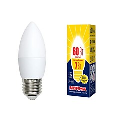 Лампа NORMA светодиодная 7Вт (аналог 60Вт) Е27, теплый свет, свеча