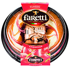 Торт Faretti бисквитный клубничный, 400г