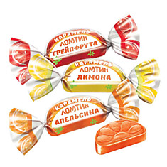 Карамель "Ломтики апельсин, лимон и грейпфрут" KDV, кг