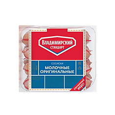 Сосиски Молочные оригинальные, Владимирский стандарт, 480г