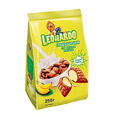Сухой завтрак Леонардо подушечки со вкусом банана, 250г