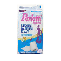 Туалетная бумага влажная Perletti, 80шт