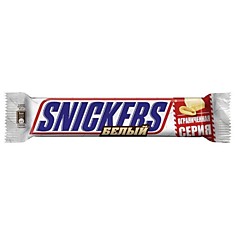 Шоколадный батончик Snickers белый, 81г