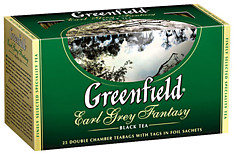 Чай Гринфилд Earl Grey Fantasy черный с ароматом бергамота, 25 пак