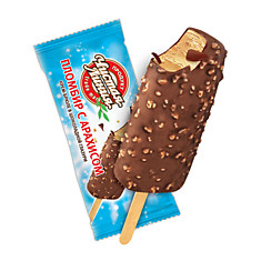 Мороженое Чистая линия эскимо крем-брюле с арахисом, 80г