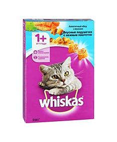 Корм сухой Вискас (Whiskas) для взрослых кошек, в ассорт., 350г