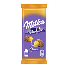 Шоколад Milka молочный с карамельной начинкой, 90г