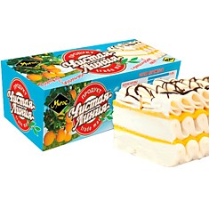 Торт-мороженое Чистая линия пломбир с апельсиновым пюре, 450г