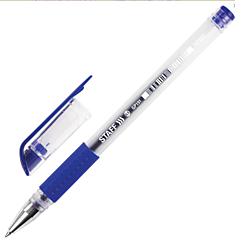 Ручка гелевая  STAFF "EVERYDAY" синяя,  линия письма 0,35 мм (141822)